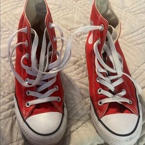 Classic Red High-Top Kids Sneakers